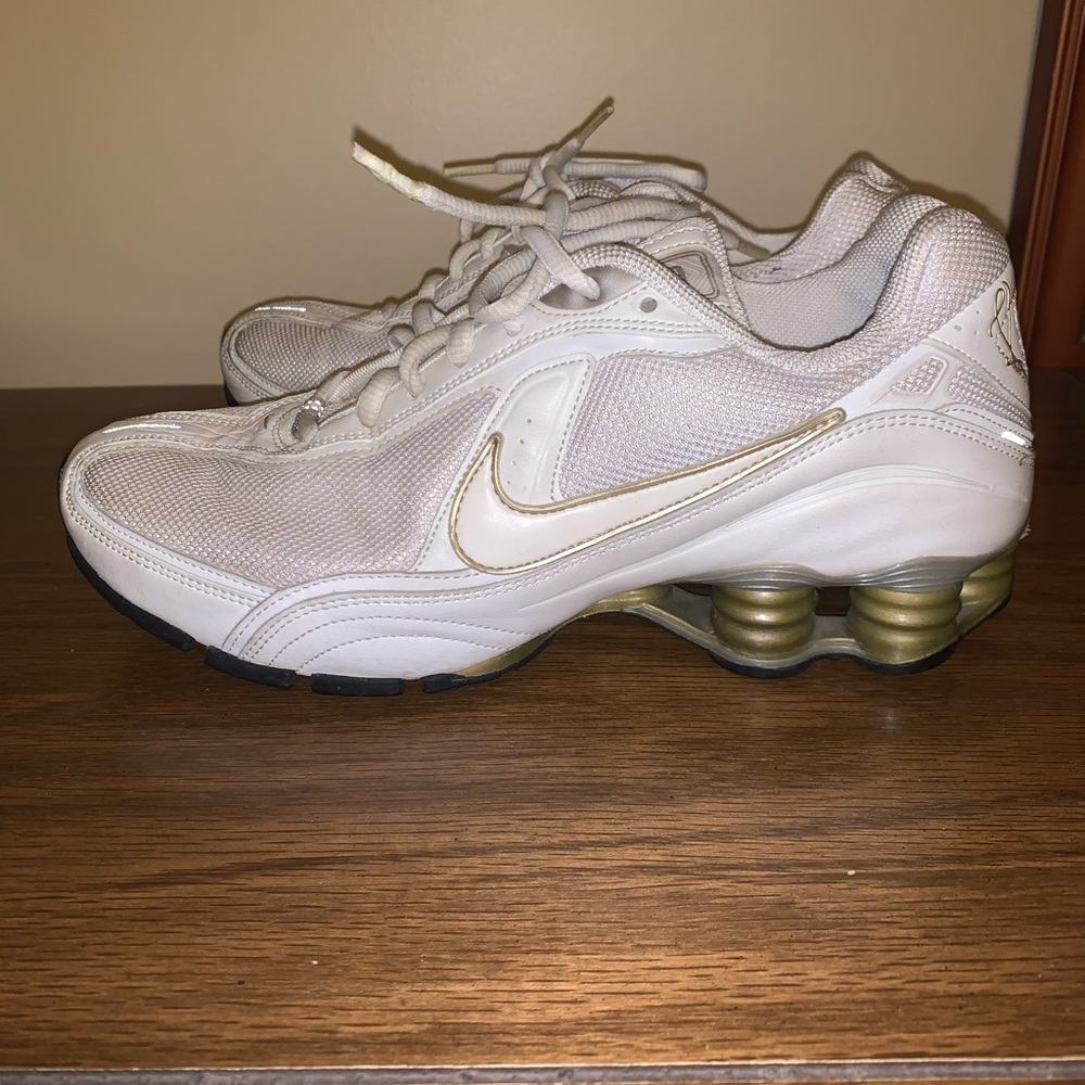 Nike Women's White and Gold Sneakers